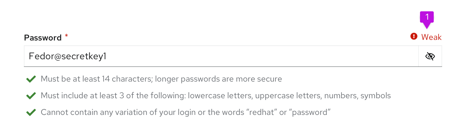 password strength indicator weak
